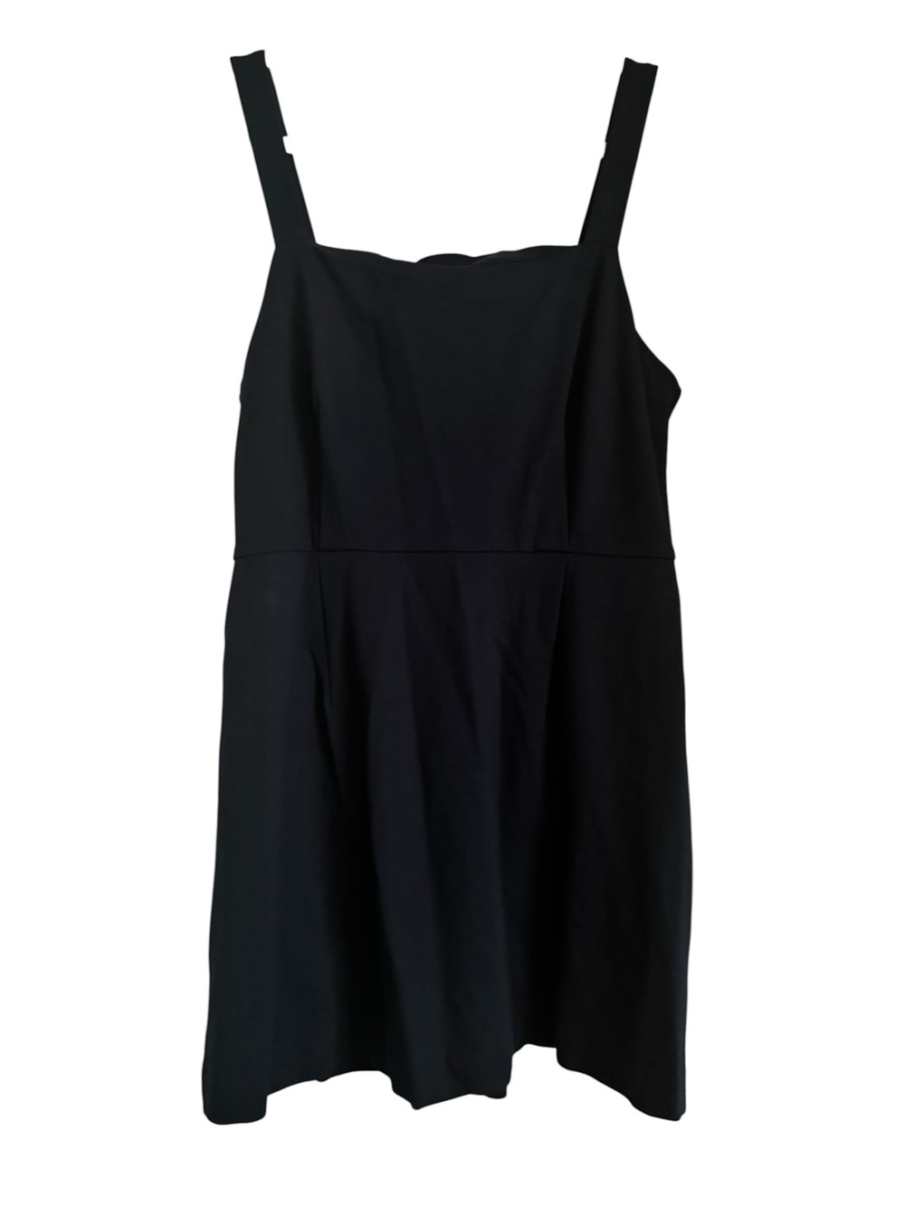 Black Square-Neck Mini Dress with Straps